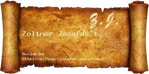 Zoltner Jozafát névjegykártya